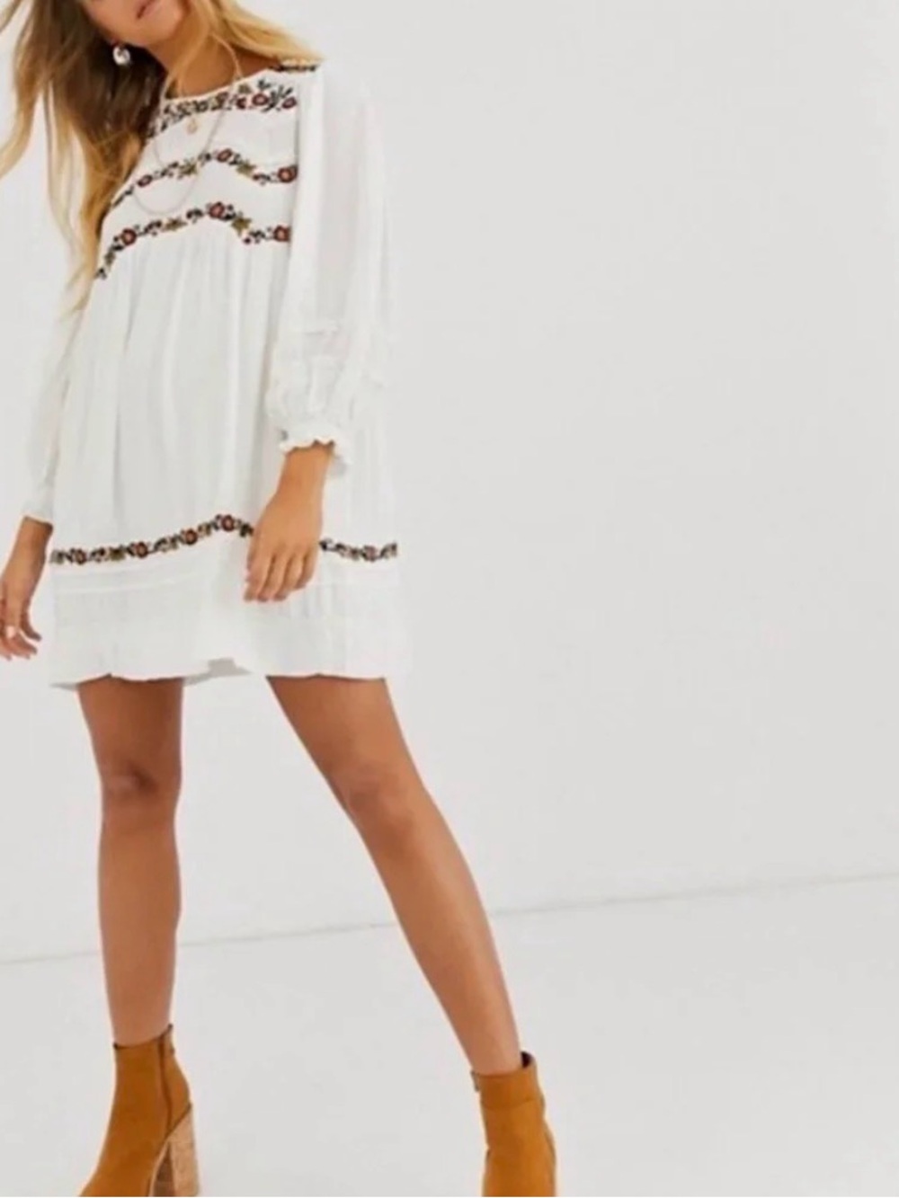 Free People Embroidered Boho Dress